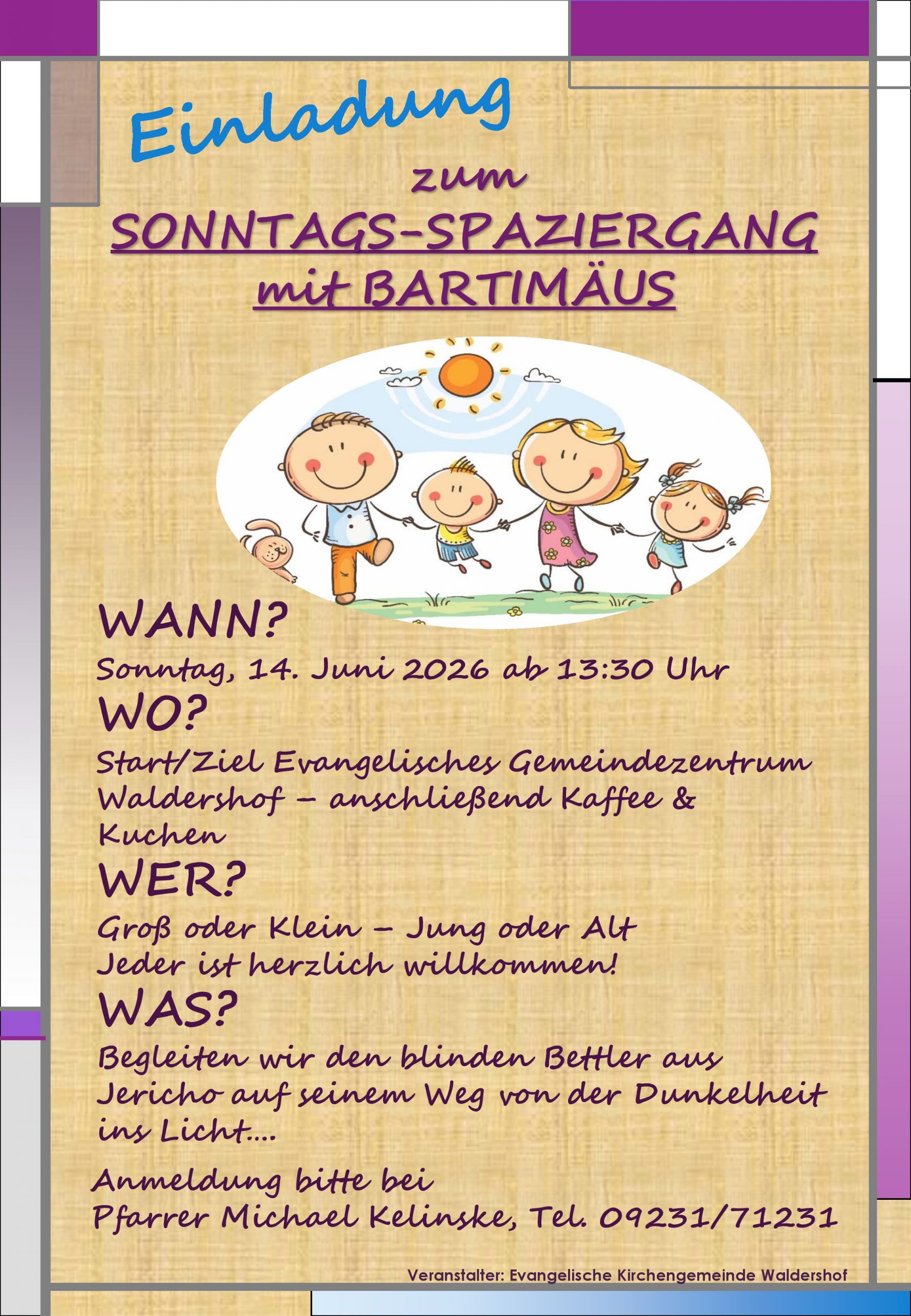 Einladung zum Sonntags-Spaziergang mit Bartimäus
