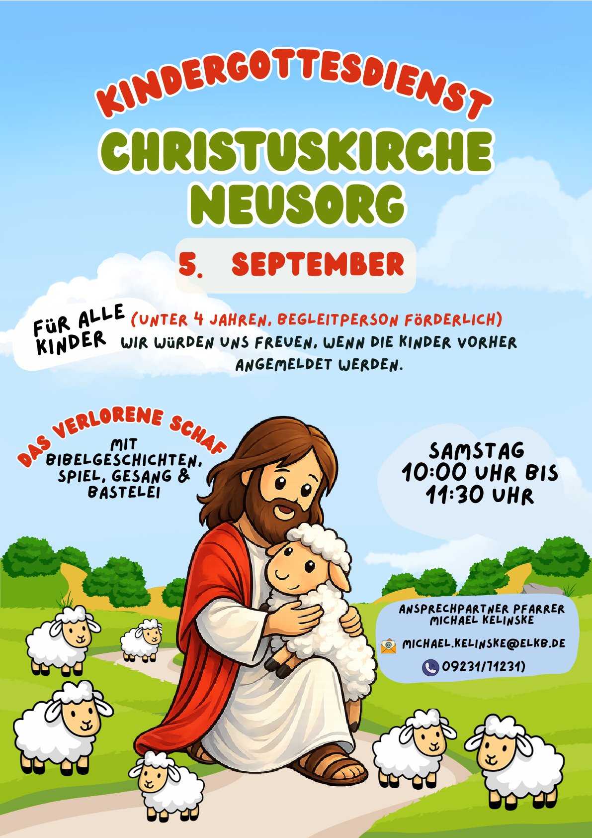 Einladung Kindergottesdienst Neusorg 5. September
