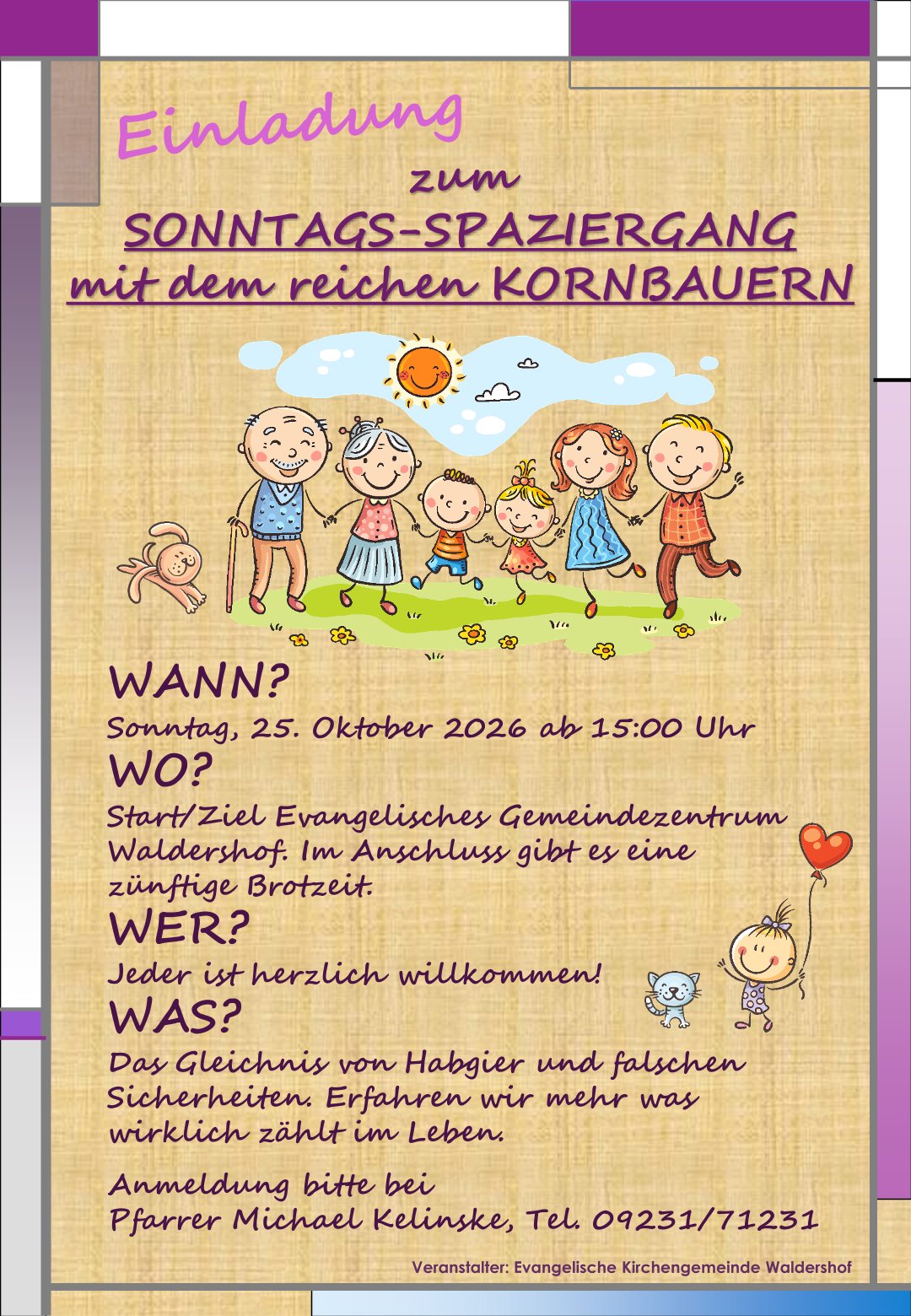Einladung Sonntagsspaziergang 25. Oktober